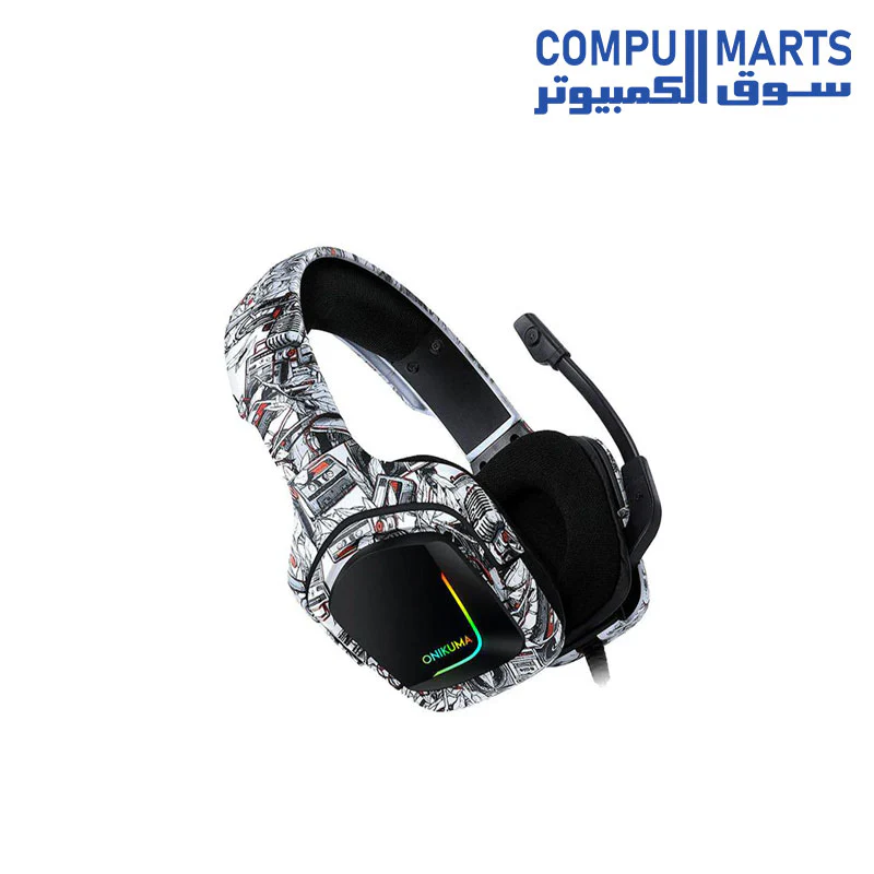 Onikuma K20 Camo Grey Gaming Headset with Surround Sound Headphones - Image 2