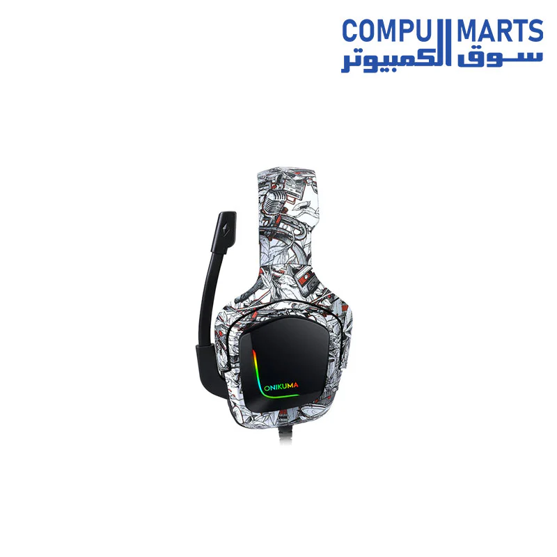 Onikuma K20 Camo Grey Gaming Headset with Surround Sound Headphones - Image 3