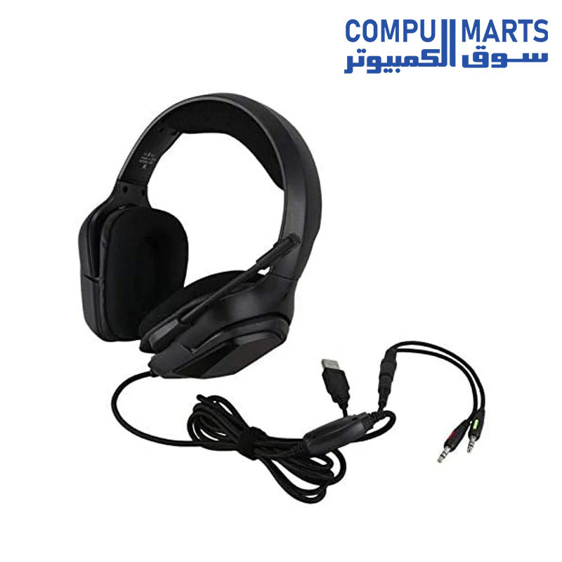 Onikuma k20 stereo rgb gaming headset with led light noise-cancelling mic for mobile ,pc ,ps4 ,xbox one ,mac, black - Image 3