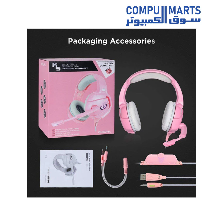 Onikuma K5 3.5mm Gaming Headphones Casque Earphone Headset with Mic LED Light for Laptop Tablet / PS4 / Xbox One - Image 4