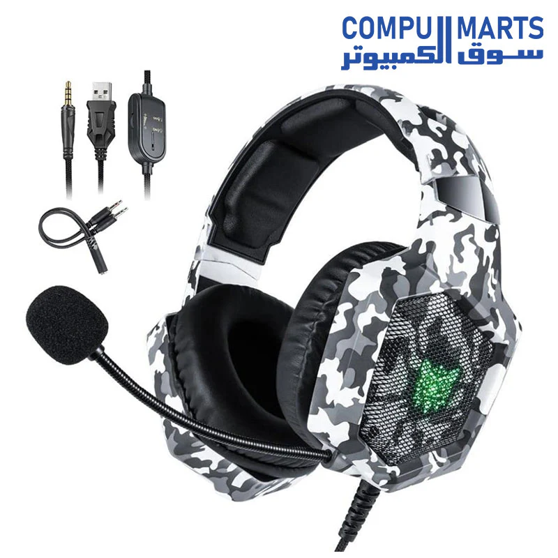 Onikuma K8 Surround Sound RGB LED Light Gaming Headset with Microphone for Mobile,PS4 and PC - Image 6