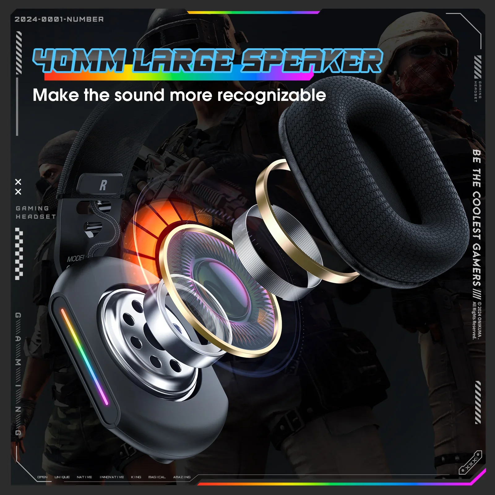 ONIKUMA X12 Gaming Headset - Black - Image 3