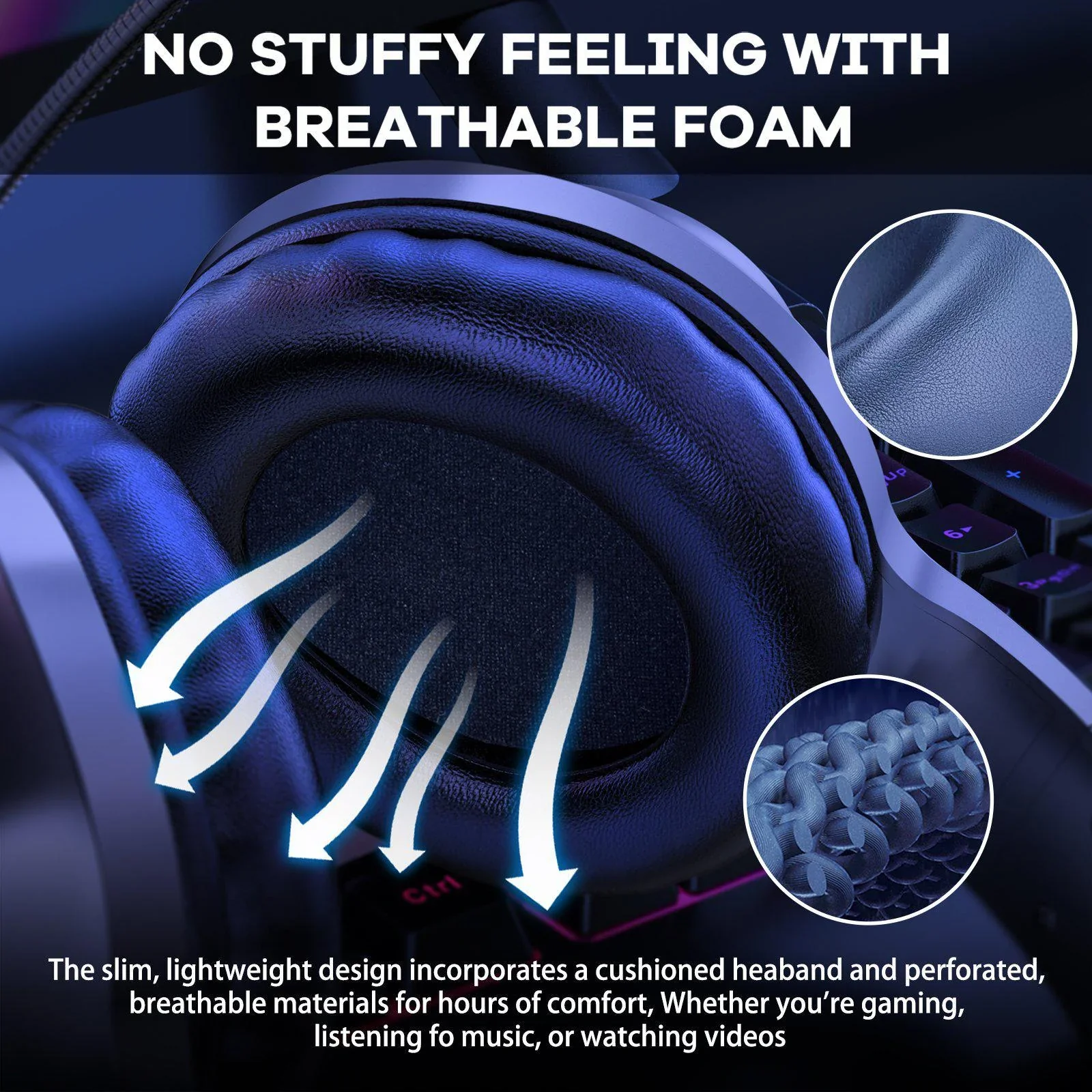 Onikuma  X7 PRO Wired Gaming Headset RGB Light Noise-canceling Headphone With Microphone for PS4 / PC/ XboxOne - Image 6