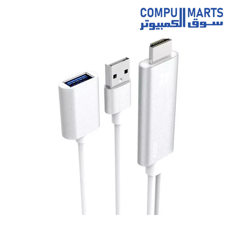Onten Ot-7562 Usb 3.0 To Hdmi Hdtv Cable Adapter 1000mm For Ios & Android - Image 2