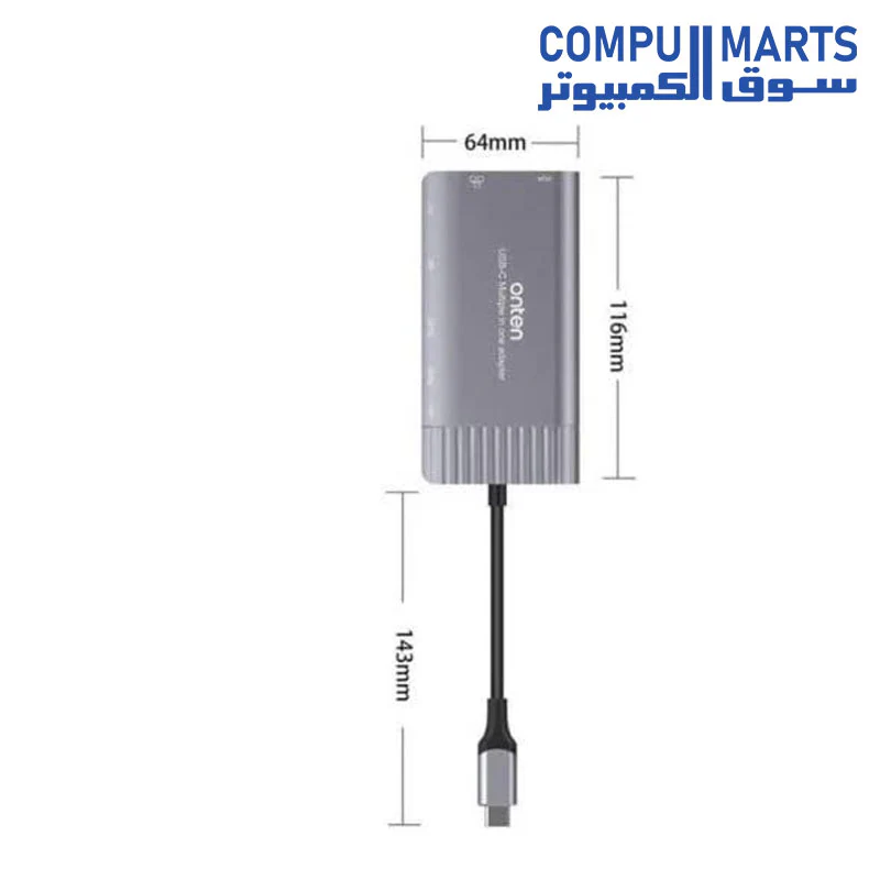Onten 95117 Type-C Multi Function Dock Station - Ethernet, VGa, SD Card, USB 3.0 Ports, HDMI - Image 4