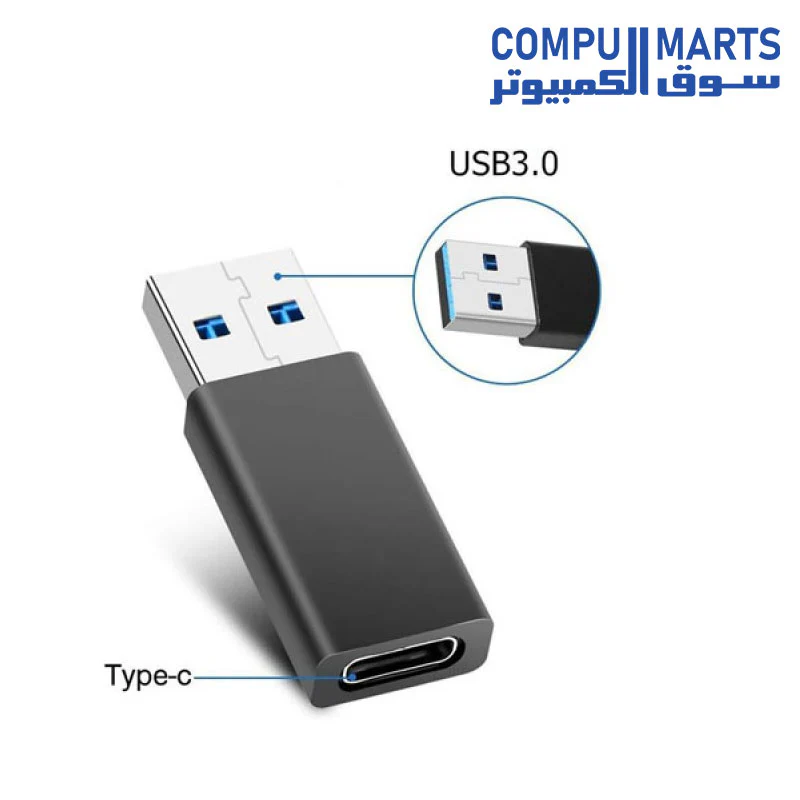 onten otn-US107 USB Type C Female to USB 3 Male Adapter 5Gbps 3.0/3.1, Sync, Transfer, Charge, Plug & Play - Image 2
