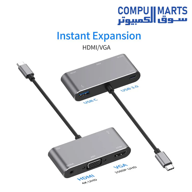 ONTEN USB-C TO HDMI-VGA – AUX OTN-9573S - Image 2