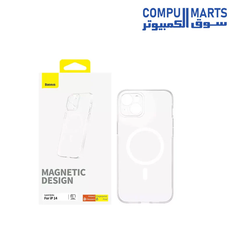 OS-Baseus Lucent Series Magnetic Phone Case for iPhone 14 / 14 Pro / 14 Pro Max , Clear - Image 3