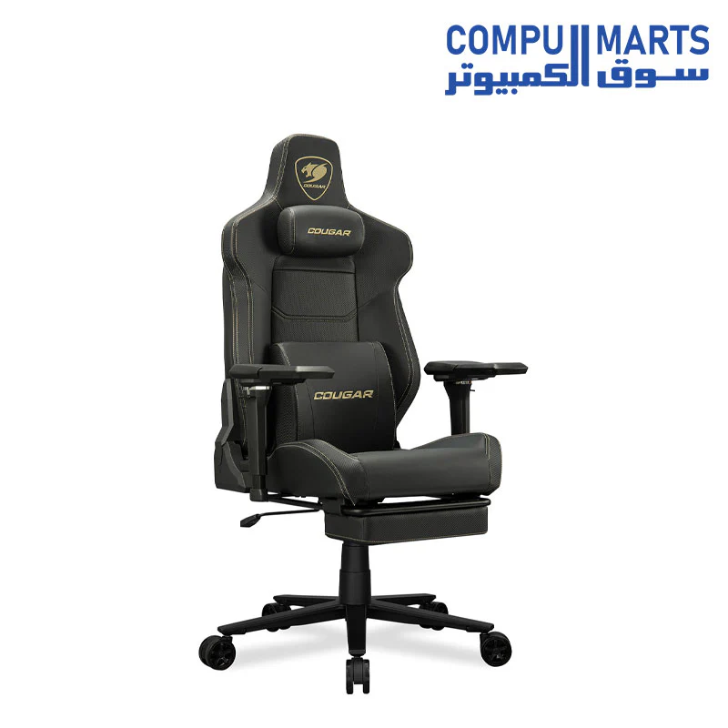 COUGAR Armor EVO M Gaming Chair with Breathable Premium PVC Leather, 5D Adjustable Armrests, Retractable Footrest, Lumbar Cushion, Magnetic Neck Pillow Foam - Image 6