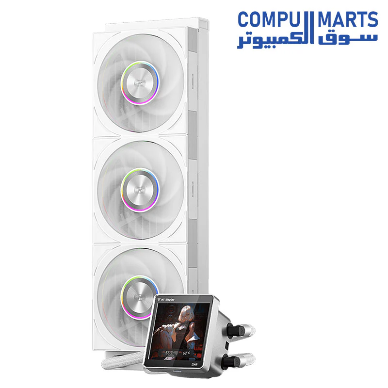 PCCOOLER CPS DT360 ARGB Display Liquid Cooler, 3.4-inch IPS Display, 360mm ARGB Water Cooling, High-Performance F7 X120 Modular Fan, Compatible with AM4/AM5, LGA115X/1200/1700/1851 - Image 2