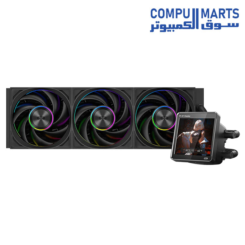 PCCOOLER CPS DT360 ARGB Display Liquid Cooler, 3.4-inch IPS Display, 360mm ARGB Water Cooling, High-Performance F7 X120 Modular Fan, Compatible with AM4/AM5, LGA115X/1200/1700/1851 - Image 3