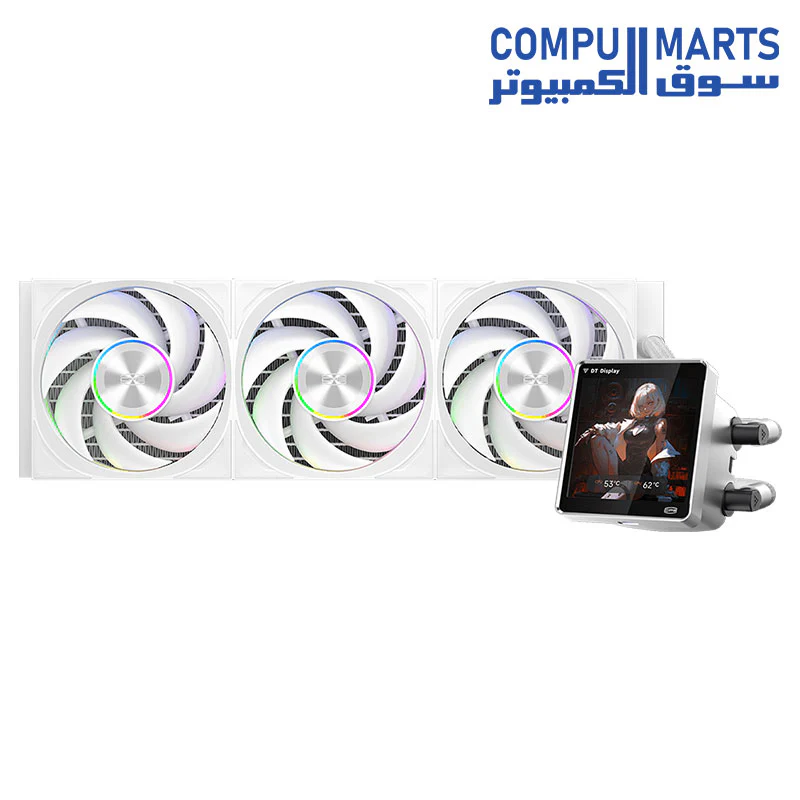 PCCOOLER CPS DT360 ARGB Display Liquid Cooler, 3.4-inch IPS Display, 360mm ARGB Water Cooling, High-Performance F7 X120 Modular Fan, Compatible with AM4/AM5, LGA115X/1200/1700/1851 - Image 4