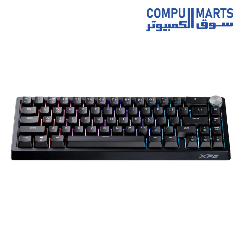 XPG SORCERER Mini Gaming Keyboard 65% - Compact Gasket Mount - XPG Red Mechanical Switches - Per-Key RGB with 10 Preset Effects - 66/67 Keys (ANSI/ISO) - USB-C - Metal Volume Knob - Image 5