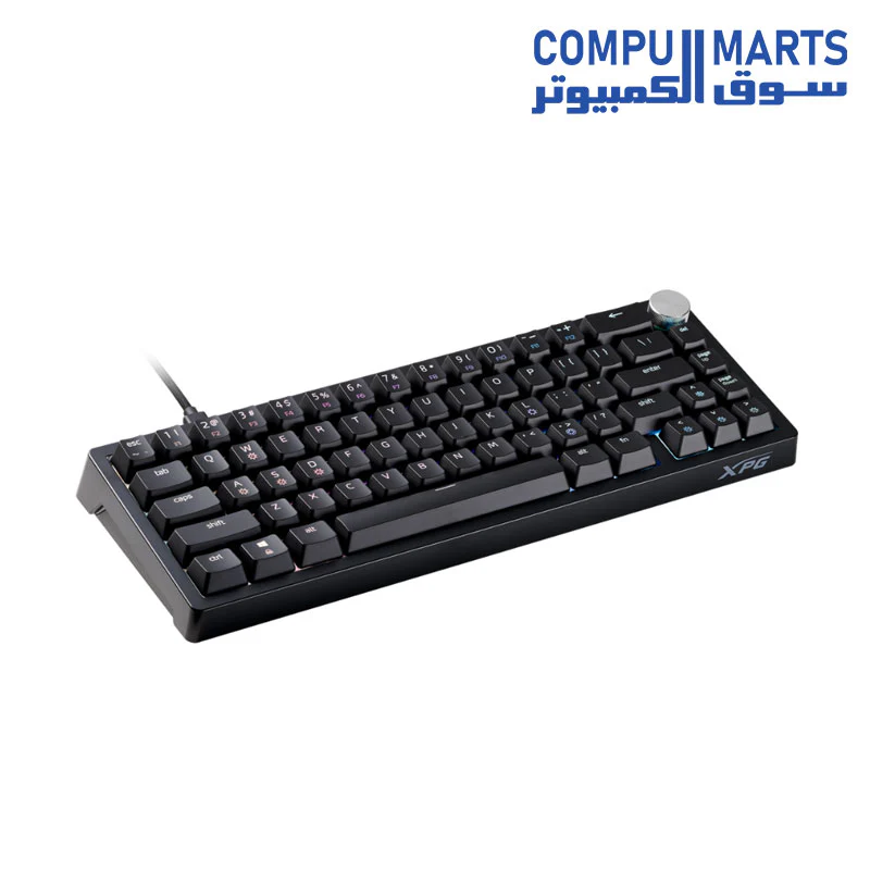 XPG SORCERER Mini Gaming Keyboard 65% - Compact Gasket Mount - XPG Red Mechanical Switches - Per-Key RGB with 10 Preset Effects - 66/67 Keys (ANSI/ISO) - USB-C - Metal Volume Knob - Image 6