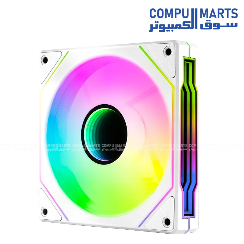 AeroCool Phantom M-3 12 PWM ARGB 120mm Cooling Fan – Black / White – 1800 RPM – Hydraulic Bearing – 50.2 CFM - Image 2