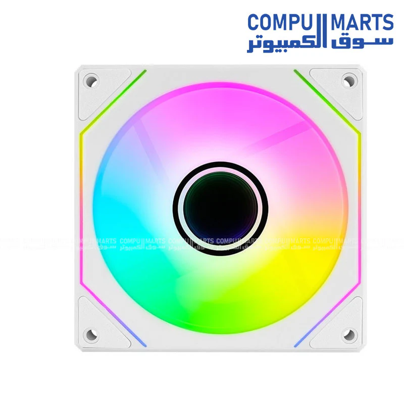 AEROCOOL Phantom M-3 Reverse  R 12 PWM ARGB 120mm Cooling Fan – Black / White – 1800 RPM – Hydraulic Bearing – 49.8 CFM - Image 2