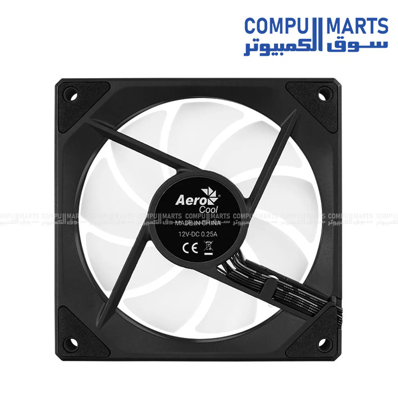AEROCOOL Phantom M-3 Reverse  R 12 PWM ARGB 120mm Cooling Fan – Black / White – 1800 RPM – Hydraulic Bearing – 49.8 CFM - Image 5