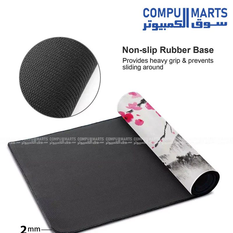 Pink Cherry Blossom Gaming Mouse Pad - 70x30cm, 3mm Thick, Life & Death Aesthetic, Waterproof Surface & Non-Slip Base - Image 2