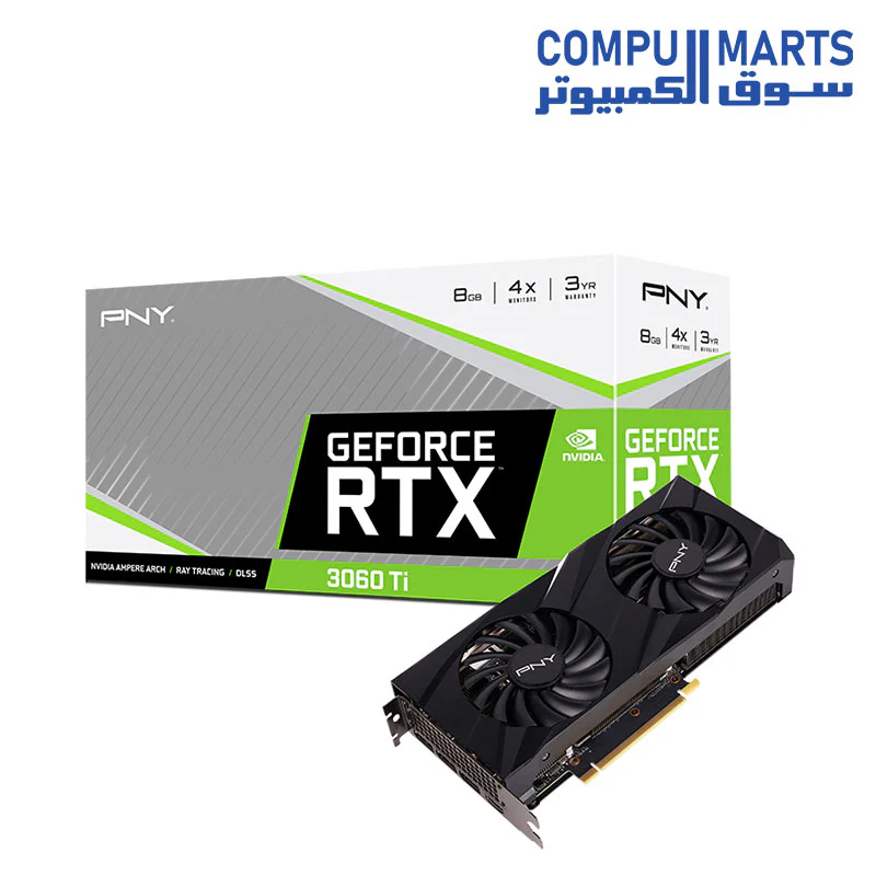 PNY GeForce RTX 3060 Ti 8GB VERTO Dual Fan LHR GRAPHIC CARD - Image 3