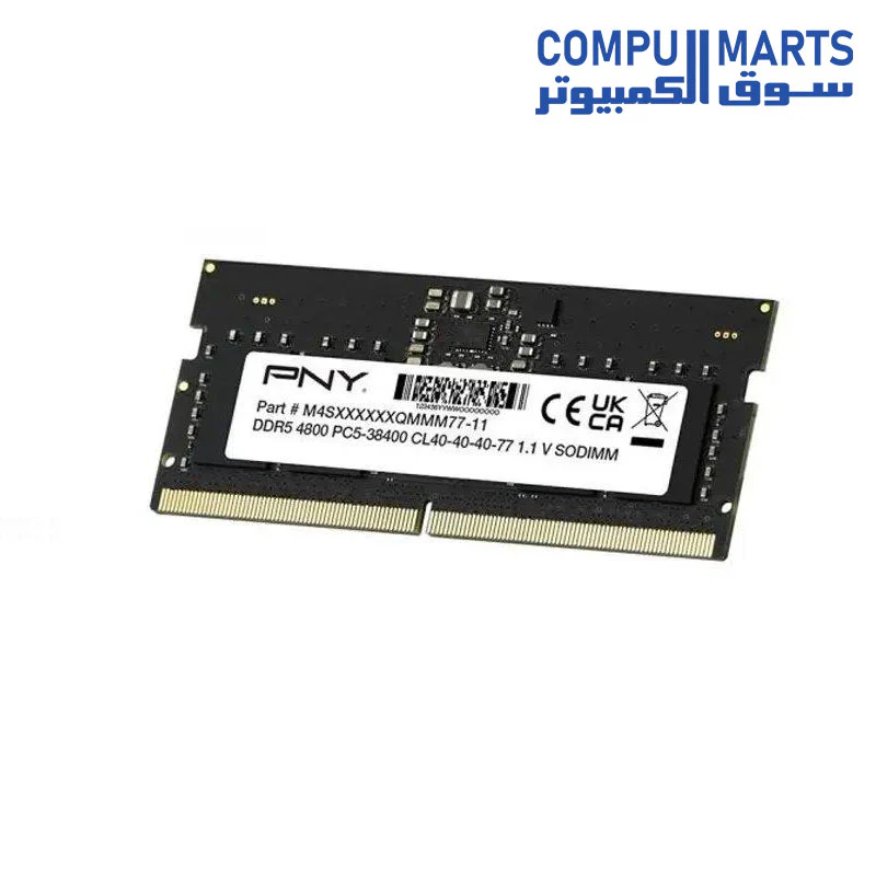 PNY MN16GSD54800-BLK 16GB DDR5 4800MHz SO-DIMM Laptop Memory – CL40, 1.1V, Non-ECC - Image 2