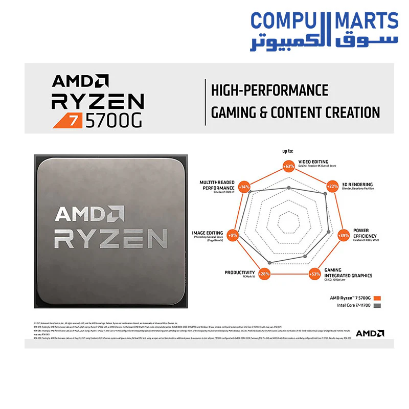 AMD RYZEN 7 5700G -SERIES CEZANNE (ZEN 3) 8-CORE 3.8 GHZ SOCKET AM4 65W AMD RADEON GRAPHICS DESKTOP - Image 4