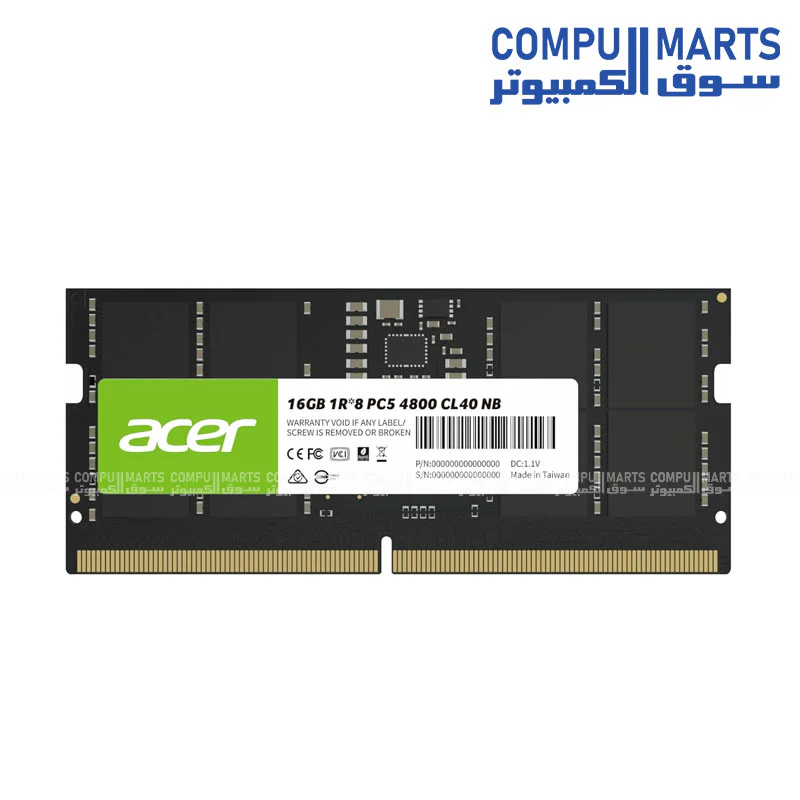 Acer SD200 16B DDR5 4800MHz CL40 1.1V SO-DIMM Laptop Memory - Image 2