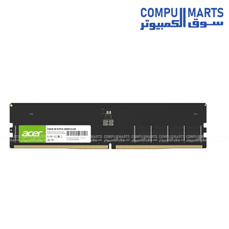 Acer UD200 16GB DDR5 4800MHz CL40 1.1V 1Rx8 UDIMM Desktop Memory - Image 2