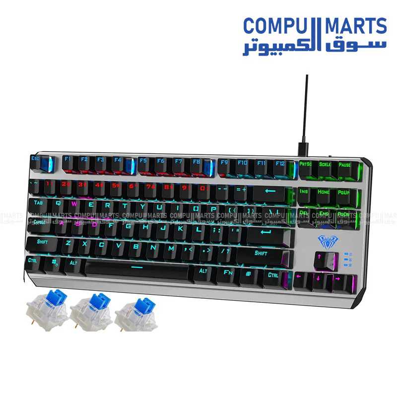 Aula F3087 Wired Gaming Keyboard – Black & Grey - Image 2