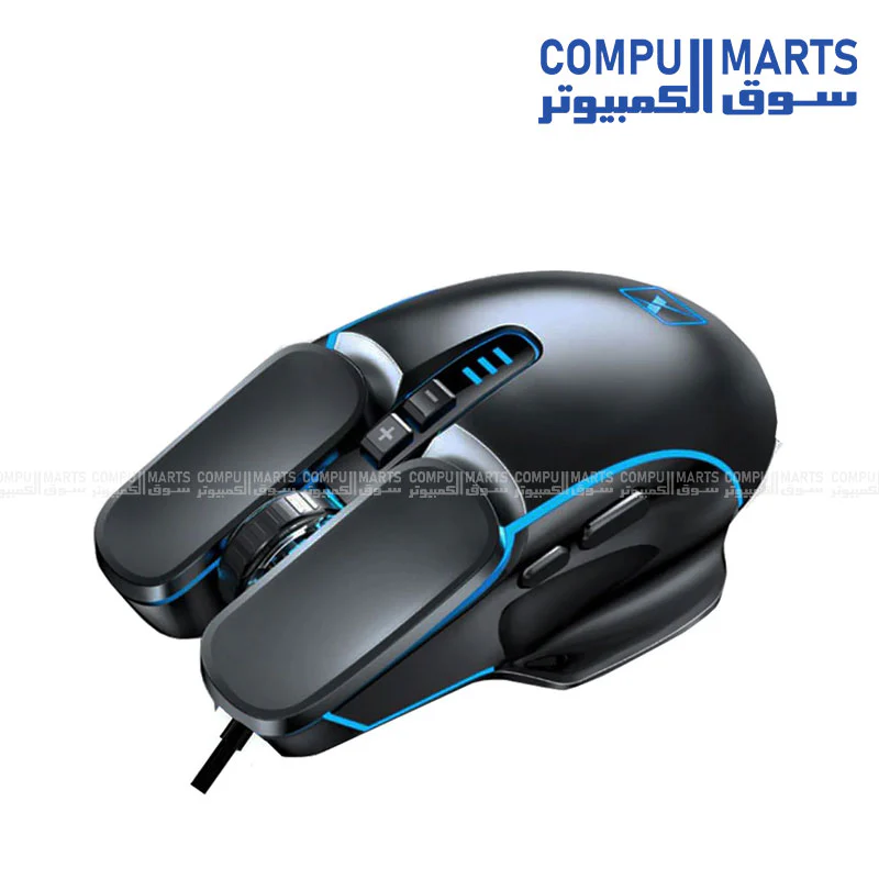 Aula F818 Wired Rainbow Gaming Mouse – 4800DPI, Black - Image 3