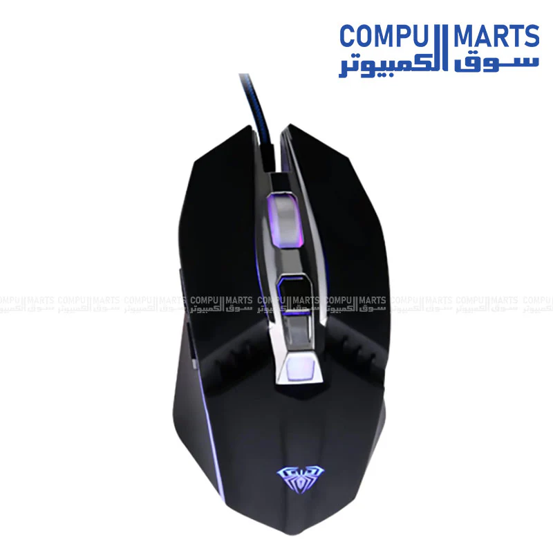 Aula S22 7-Button 2400DPI Gaming Mouse with LED Light – Black - Image 2