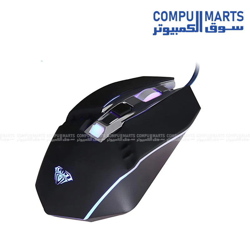 Aula S22 7-Button 2400DPI Gaming Mouse with LED Light – Black - Image 3