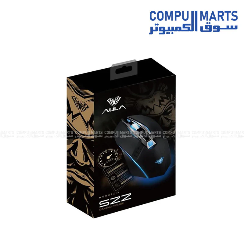 Aula S22 7-Button 2400DPI Gaming Mouse with LED Light – Black - Image 4
