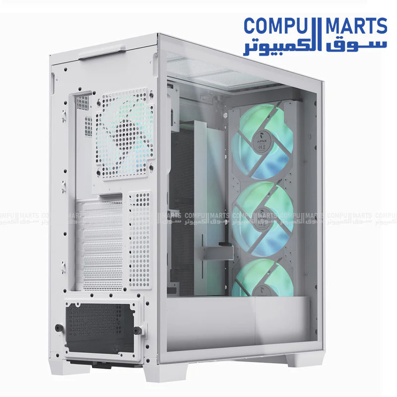 APNX C1-R Mid Tower PC Case – Black / White – ATX / Micro-ATX / Mini-ITX - Image 15