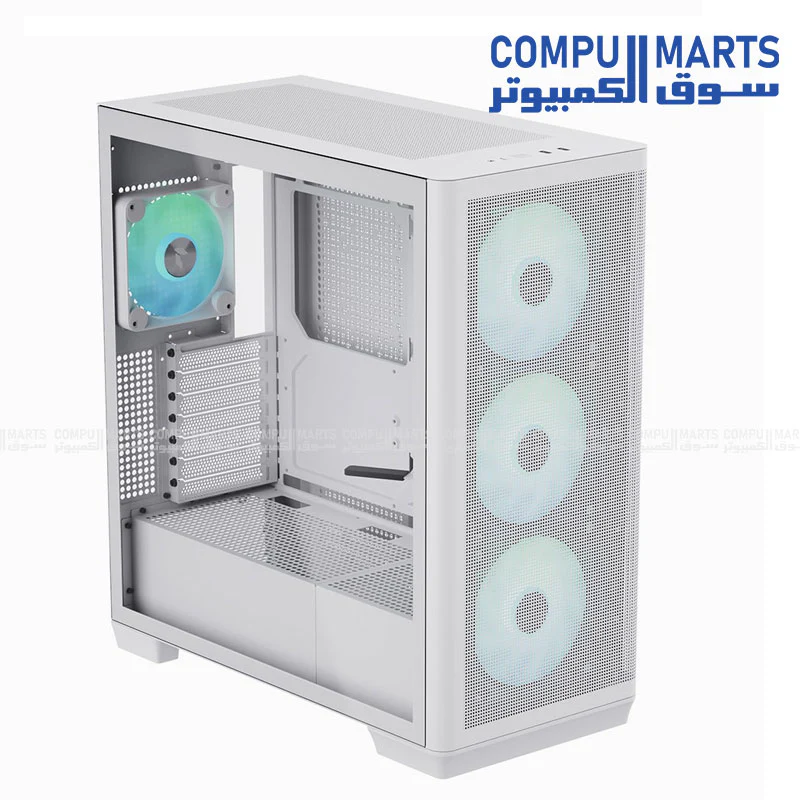 APNX C1-R Mid Tower PC Case – Black / White – ATX / Micro-ATX / Mini-ITX - Image 3