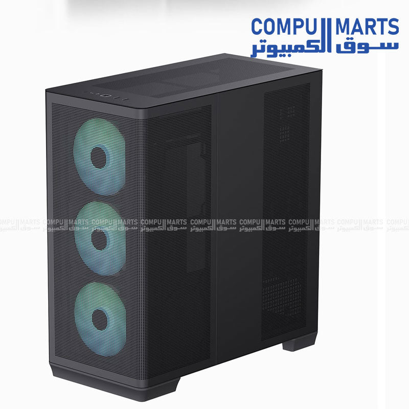 APNX C1-R Mid Tower PC Case – Black / White – ATX / Micro-ATX / Mini-ITX - Image 4