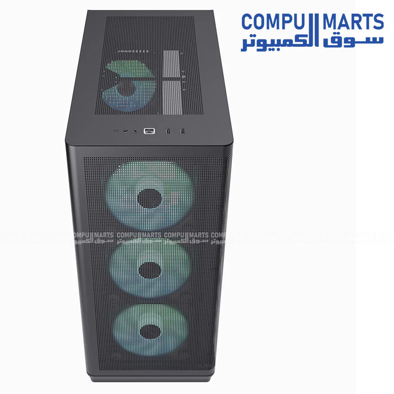 APNX C1-R Mid Tower PC Case – Black / White – ATX / Micro-ATX / Mini-ITX - Image 8