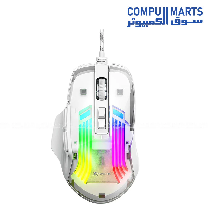 ONIKUMA CW923 Transparent RGB Wired Gaming Mouse – 7 Buttons – 12800 DPI – Customizable Backlight - Image 2