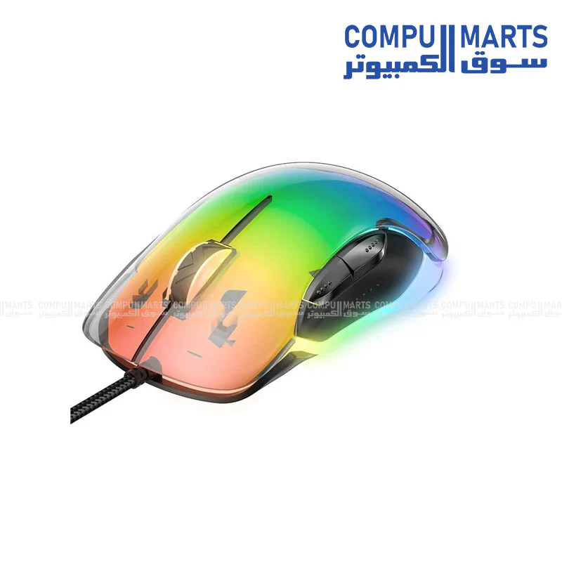 ONIKUMA CW925 RGB Backlit Wired Gaming Mouse – 12800 DPI – Lightweight Transparent - Image 2