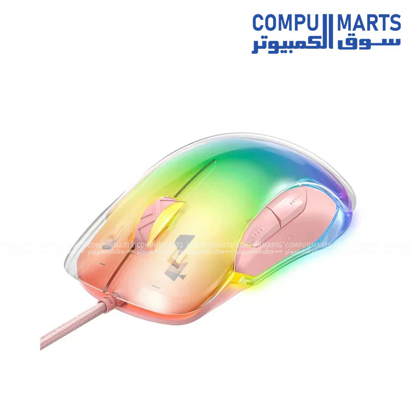 ONIKUMA CW925 RGB Backlit Wired Gaming Mouse – 12800 DPI – Lightweight Transparent - Image 3