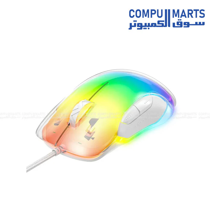 ONIKUMA CW925 RGB Backlit Wired Gaming Mouse – 12800 DPI – Lightweight Transparent - Image 4