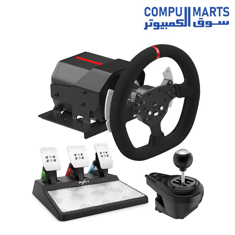 PXN V10 Racing Wheel with Pedals and Shifter - Racing Wheel for PC, PS4, XBOX - 270/900° Game Racing Wheel FFB Force Feedback Tool App, Paddle Shifters - Black - Image 4