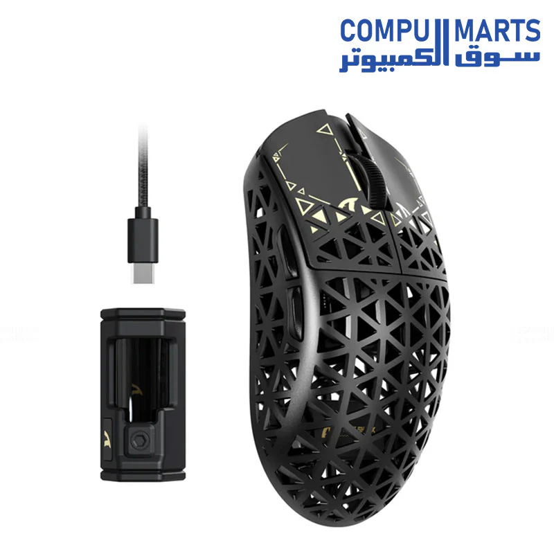 Attack Shark R5 Ultra Gaming Mouse – 42000 DPI – 8000Hz Polling – 39g Ultra-Light – PAW3950MAX Sensor – Wired/2.4G/Bluetooth 5.2 – Carbon Fiber – Black/White - Image 2