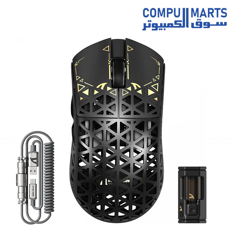 Attack Shark R5 Ultra Gaming Mouse – 42000 DPI – 8000Hz Polling – 39g Ultra-Light – PAW3950MAX Sensor – Wired/2.4G/Bluetooth 5.2 – Carbon Fiber – Black/White - Image 3