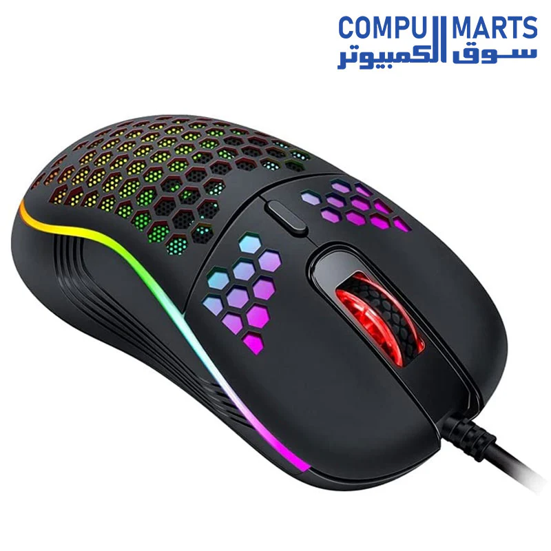 R8 1619A Braided Wired 6 Button Rgb Highend Gaming Mouse – 8000 Dpi – Hony Comb - Image 2