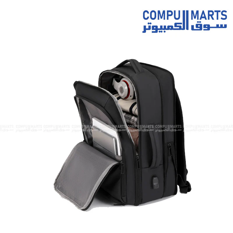 Rahala 5306 Laptop Backpack Bag 15.6-Inch – Black - Image 6