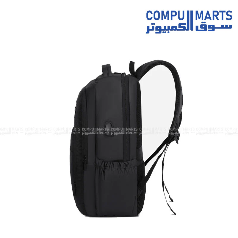 Rahala RAL2215 Laptop Backpack 15.6″ with USB Charging Port – Water Resistant – Black - Image 2