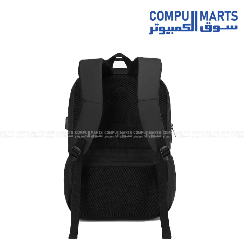 Rahala RAL2215 Laptop Backpack 15.6″ with USB Charging Port – Water Resistant – Black - Image 4