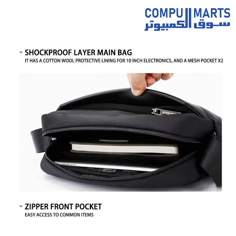 RAHALA XB00058 Men Casual Shoulder Bags Waterproof Crossbags, Grey - Image 3