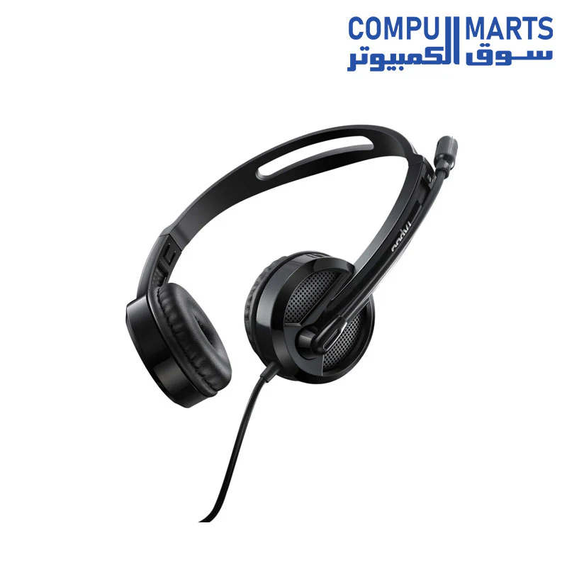 Rapoo H100 Wired Stereo Headphone Headset (Black) - Image 3