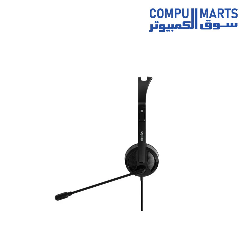 Rapoo H101 Wired Stereo Headphone, 3.5mm Jack, High Quality Stereo Audio, Plug And Play, Black - Image 2